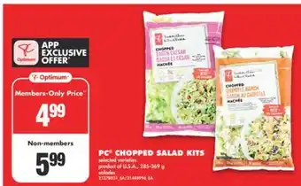 No Frills PC CHOPPED SALAD KITS, 285-369 g offer