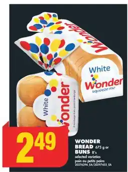 No Frills WONDER BREAD, 675 g or BUNS, 8's offer