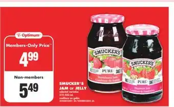 No Frills SMUCKER'S JAM or JELLY, 310-500 mL offer