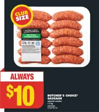 No Frills BUTCHER'S CHOICE SAUSAGE, 1.2 kg offer