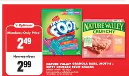 No Frills NATURE VALLEY GRANOLA BARS, MOTT'S or BETTY CROCKER FRUIT SNACKS, 120-230 G offer