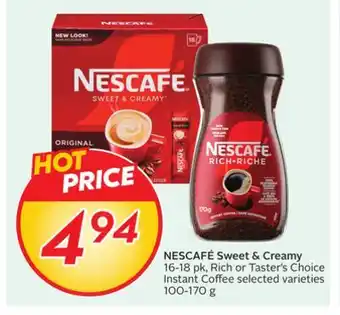 Sobeys NESCAFÉ Sweet & Creamy Instant Coffee offer