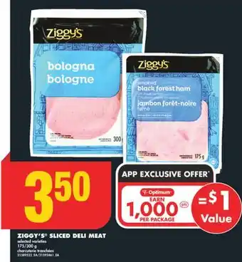 No Frills ZIGGY'S SLICED DELI MEAT, 175/300 g offer