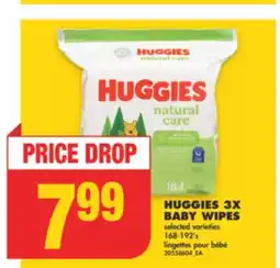 No Frills HUGGIES 3X BABY WIPES, 168-192' s offer