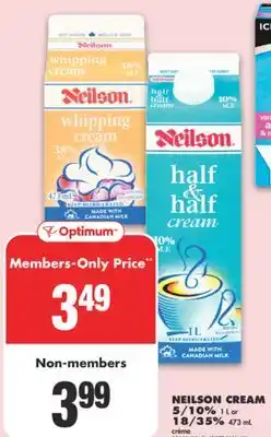 No Frills NEILSON CREAM 5/10% 1 L or 18/35% 473 mL offer