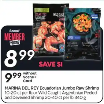 Sobeys MARINA DEL REY Ecuadorian Jumbo Raw Shrimp offer