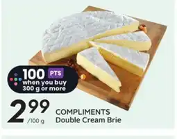 Sobeys COMPLIMENTS Double Cream Brie offer