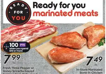 Sobeys Fresh Three Pepper or Honey Sriracha Glazed Skinless Pork Belly Sliced offer