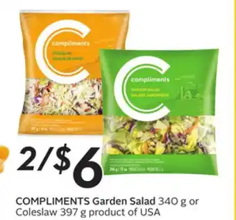 Sobeys COMPLIMENTS Garden Salad offer