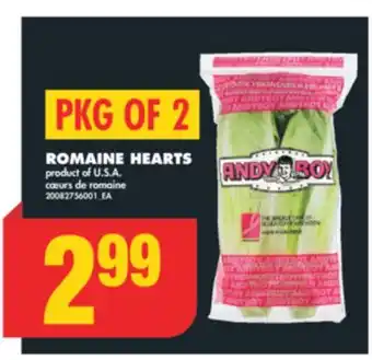 No Frills ROMAINE HEARTS, PKG OF 2 offer