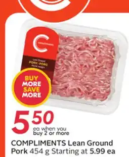 Sobeys COMPLIMENTS Lean Ground Pork offer