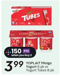 Sobeys YOPLAIT Minigo Yogurt offer