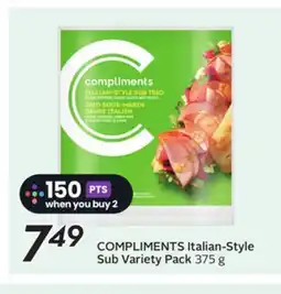 Sobeys COMPLIMENTS Italian-Style Sub Variety Pack offer