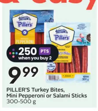 Sobeys PILLER'S Turkey Bites, Mini Pepperoni or Salami Sticks offer