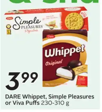 Sobeys DARE Whippet, Simple Pleasures or Viva Puffs offer