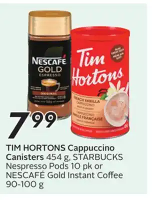 Sobeys TIM HORTONS Cappuccino Canisters offer