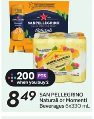 Sobeys SAN PELLEGRINO Naturali or Momenti Beverages offer