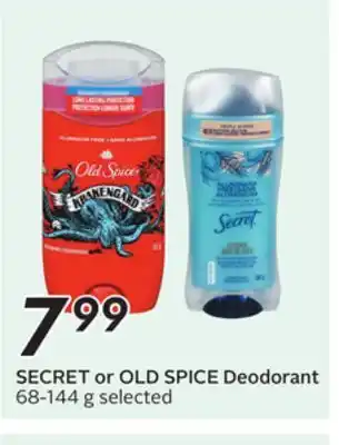 Sobeys SECRET or OLD SPICE Deodorant offer