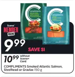 Sobeys COMPLIMENTS Smoked Atlantic Salmon, Steelhead or Gravlax offer