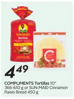 Sobeys COMPLIMENTS Tortillas offer