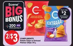 Foodland COMPLIMENTS Potato Chips or Extraaa! Flavour Chips offer