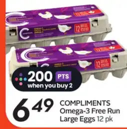 Sobeys COMPLIMENTS Omega-3 Free Run Large Eggs offer