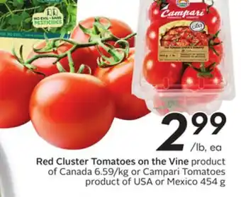 Sobeys Red Cluster Tomatoes on the Vine offer