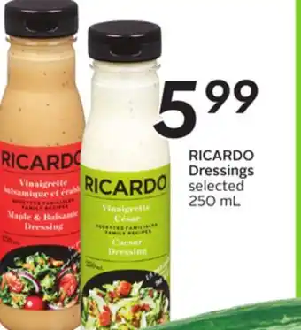 Sobeys RICARDO Dressings offer