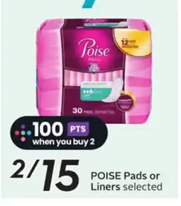 Sobeys POISE Pads or Liners offer