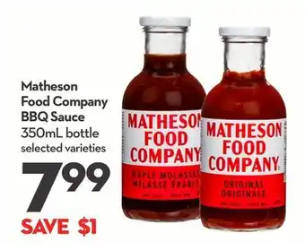 Longo's Matheson Food Company BBQ Sauce offer