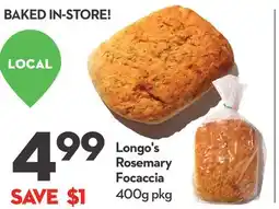 Longo's Longo's Rosemary Focaccia offer