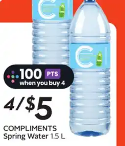 Sobeys COMPLIMENTS Spring Water offer