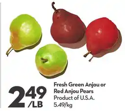 Longo's Fresh Green Anjou or Red Anjou Pears offer