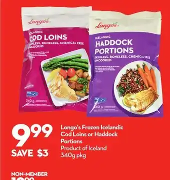 Longo's Longo's Frozen Icelandic Cod Loins or Haddock Portions offer