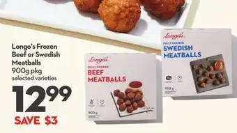 Longo's Longo's Frozen Beef or Swedish Meatballs offer