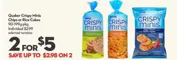 Longo's Quaker Crispy Minis Chips or Rice Cakes offer