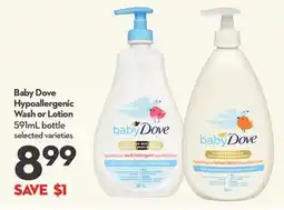 Longo's Baby Dove Hypoallergenic Wash or Lotion offer