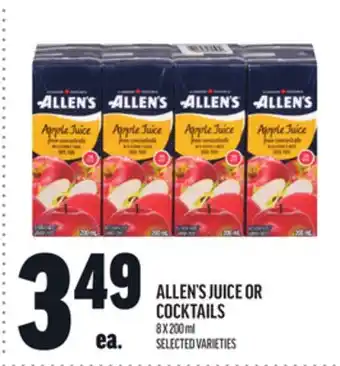 Metro ALLEN'S JUICE OR COCKTAILS offer