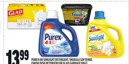 Metro PUREX OR SUNLIGHT DETERGENT, SNUGGLE SOFTENER, FINISH DISH DETERGENT OR GLAD GARBAGE BAGS offer