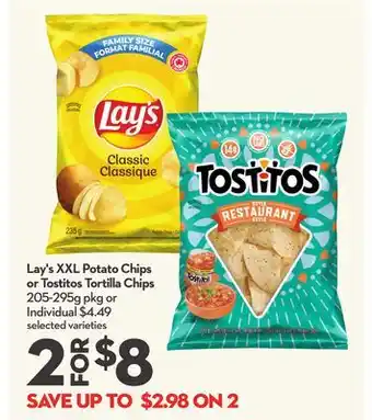 Longo's Lay's XXL Potato Chips or Tostitos Tortilla Chips offer