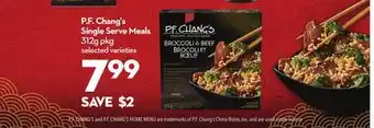 Longo's P. F. Chang's Single Serve Meals offer