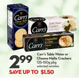 Longo's Carr's Table Water or Cheese Melts Crackers offer