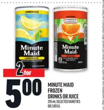 Metro MINUTE MAID FROZEN DRINKS OR JUICE offer