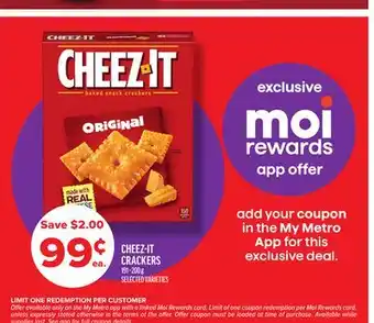 Metro CHEEZ-IT CRACKERS offer