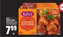 Metro KALI'S INDIAN CUISINE FROZEN ENTRÉ offer