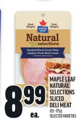 Metro MAPLE LEAF NATURAL SELECTIONS SLICED DELI MEAT offer