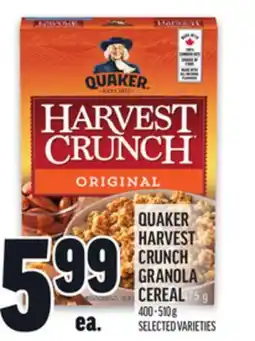 Metro QUAKER HARVEST CRUNCH GRANOLA CEREAL offer