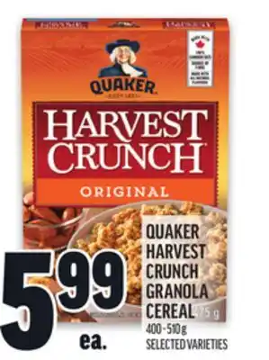 Metro QUAKER HARVEST CRUNCH GRANOLA CEREAL offer