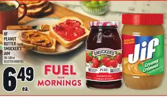 Metro JIF PEANUT BUTTER 1 KG OR SMUCKER'S JAM 310 - 500 ML offer