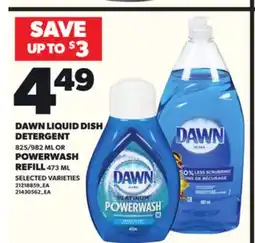 Loblaws DAWN LIQUID DISH DETERGENT 825/982ML OR POWERWASH REFILL 473ML offer